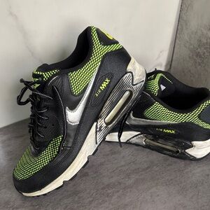 Nike Air Max Black and Lime Sneakers
